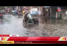 प्रबल वर्षण से सड़कों पर जलजमाव, जनता की मुसीबतें बढ़ी।